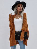 Waffle Knit Open Front Cardigan