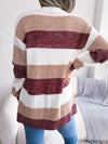 Rebecca Striped Rib-Knit Cardigan