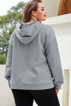 Plus Size Front Pocket Long Sleeve Hoodie