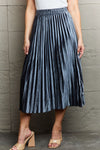 Fiona Accordion Pleated Flowy Midi Skirt