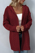 Hazel Cable-Knit Hooded Cardigan