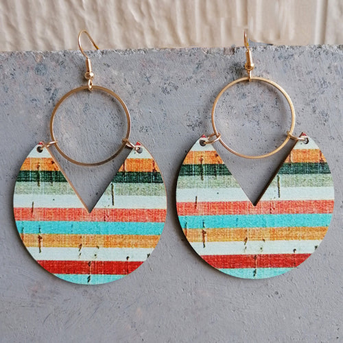 Colorful Wooden Dangle Earrings