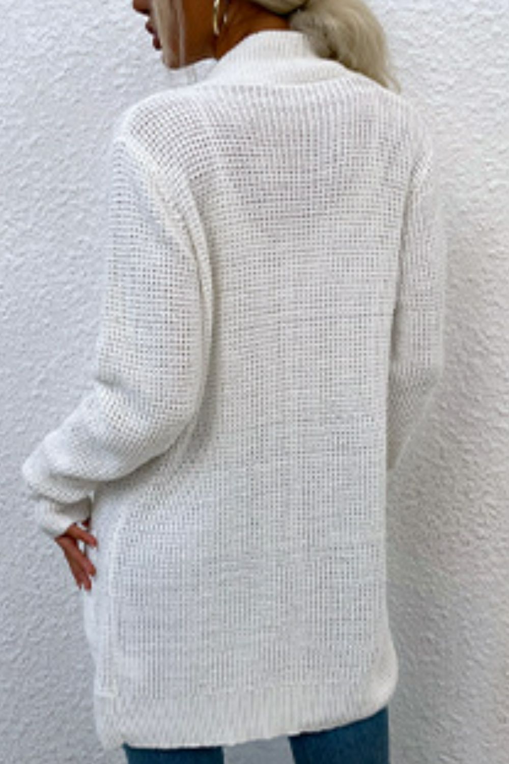 Kendall Open Front Rib-Knit Cardigan with Pockets