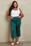 Hailey Tummy Control High Waisted Cropped Wide Leg Judy Blue Jeans