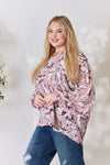 Floral V-Neck Balloon Sleeve Blouse