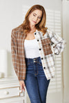 Clara Plaid Contrast Button Up Shirt Jacket