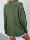 Buttoned Exposed Seam High-Low Sweater- 6 Colors