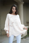 Openwork Boat Neck Sweater with Scalloped Hem- 12 Colors