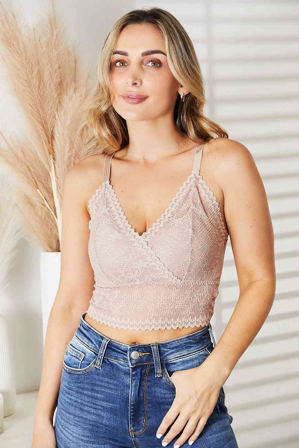 JadyK Lace Bralette in Light Pink