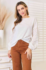 Naomi Eyelet Dropped Shoulder Blouse