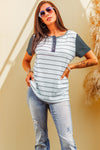 Amara Striped Henley T-Shirt