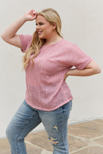 Chunky Knit Short Sleeve Top in Mauve