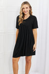 Another Day Swiss Dot Casual Dress in Black