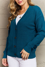 Kiss Me Tonight Button Down Cardigan in Teal