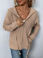 Delaney Zip-Up Hooded Cardigan