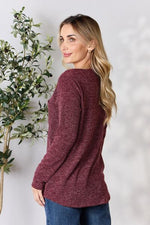 Kayla Notched Long Sleeve Top