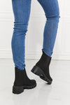 Work For It Matte Lug Sole Chelsea Boots in Black