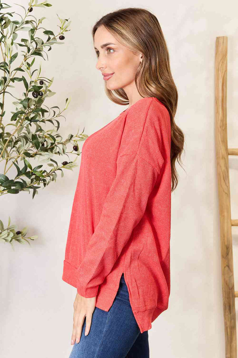 Lilian Drop Shoulder Slit Sweatshirt