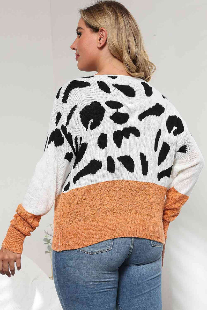 Plus Size Leopard Sweater