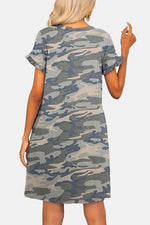 Rainey Flounce Sleeve Dress with Pockets