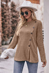 Desiree Ribbed Buttoned Long Sleeve Tee