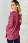 Lucy Ribbed Half Button Long Sleeve