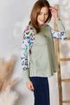 Brecklin Printed Round Neck Blouse