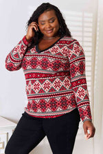 Serenity Snowflake Print Long Sleeve Top