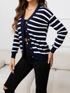 Cristal Striped Dropped Shoulder Knit Cardigan