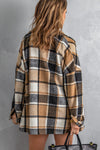 Plaid Dropped Shoulder Pocketed Shirt Jacket- 5 Colors