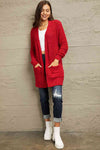 Falling For You Popcorn Cardigan in Red