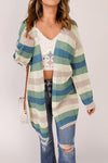 Khloe Striped Openwork Cardigan