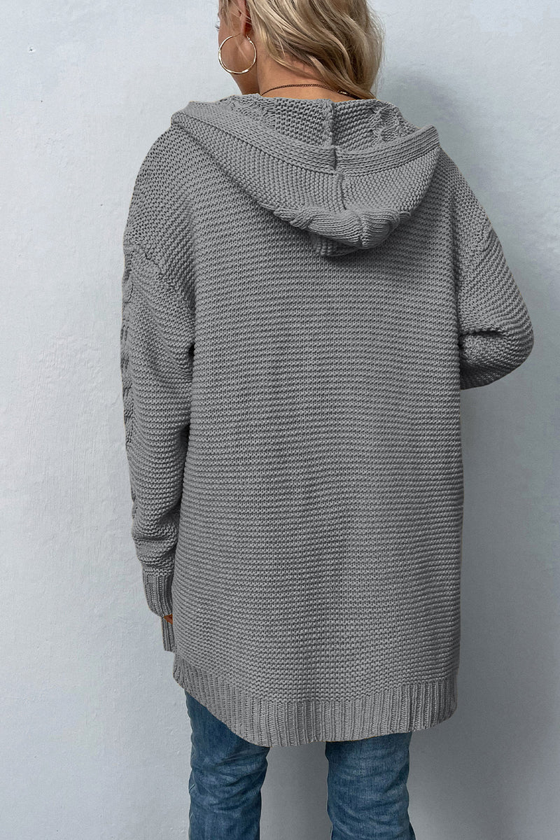 Hazel Cable-Knit Hooded Cardigan