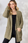 Falling For You Popcorn Cardigan in Olive