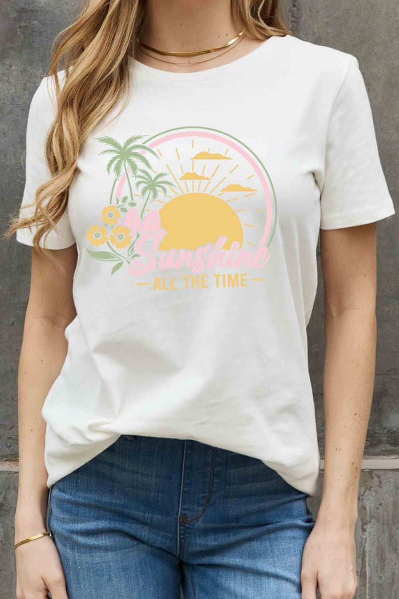 SUNSHINE ALL THE TIME Graphic Cotton Tee