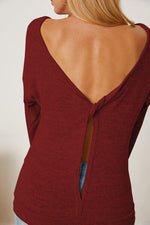 Opal Boat Neck Backless Dropped Shoulder T-Shirt