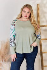 Brecklin Printed Round Neck Blouse