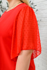 Best Of My Love Short Sleeve Blouse In Red