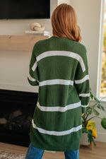 Brighter is Better Striped Cardigan in Green