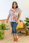 Claire Canopy Of Crushes Striped Floral Top