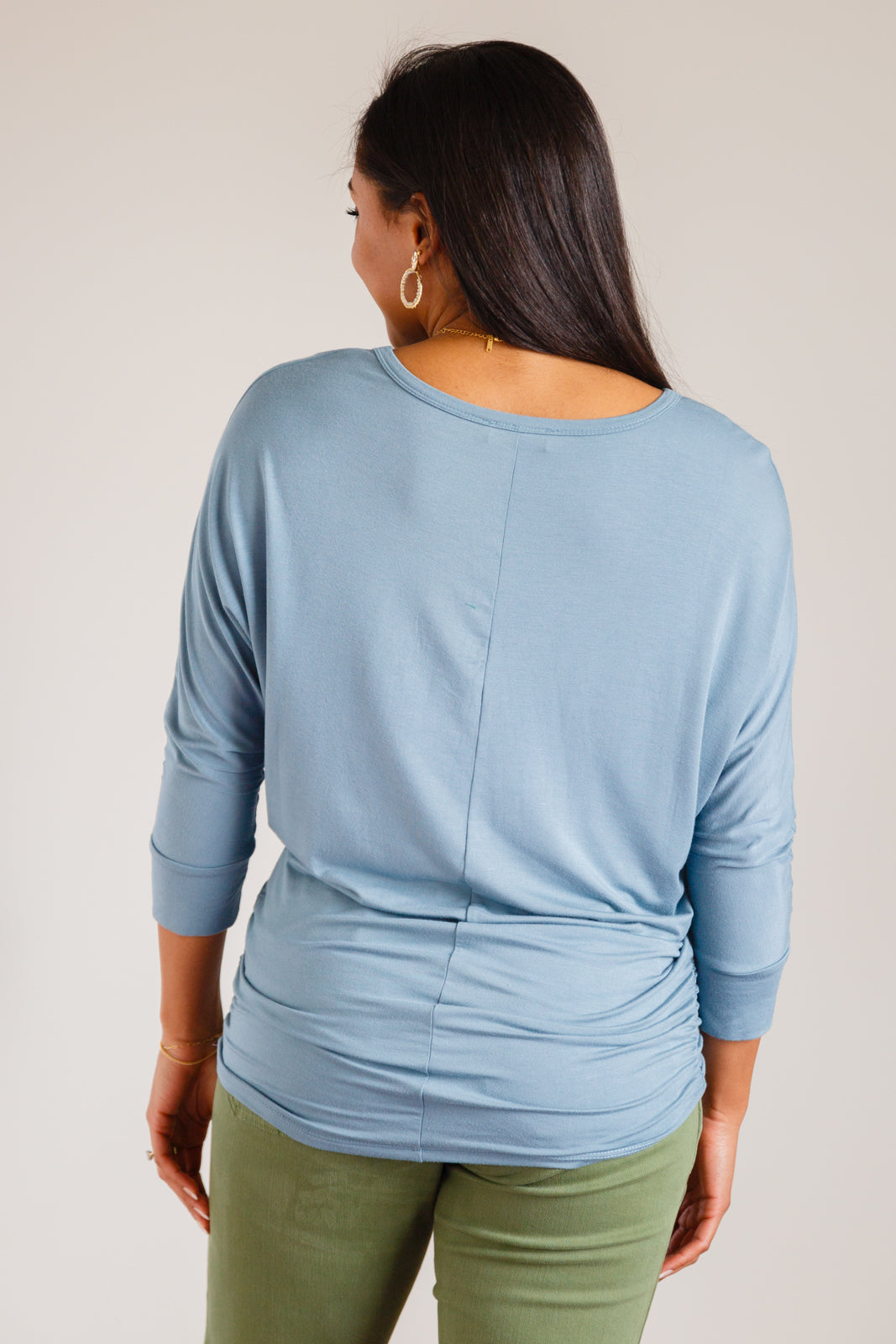 Daytime Boat Neck Top in Blue Gray