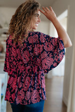 Dearest Dreamer Peplum Top in Pink Paisley