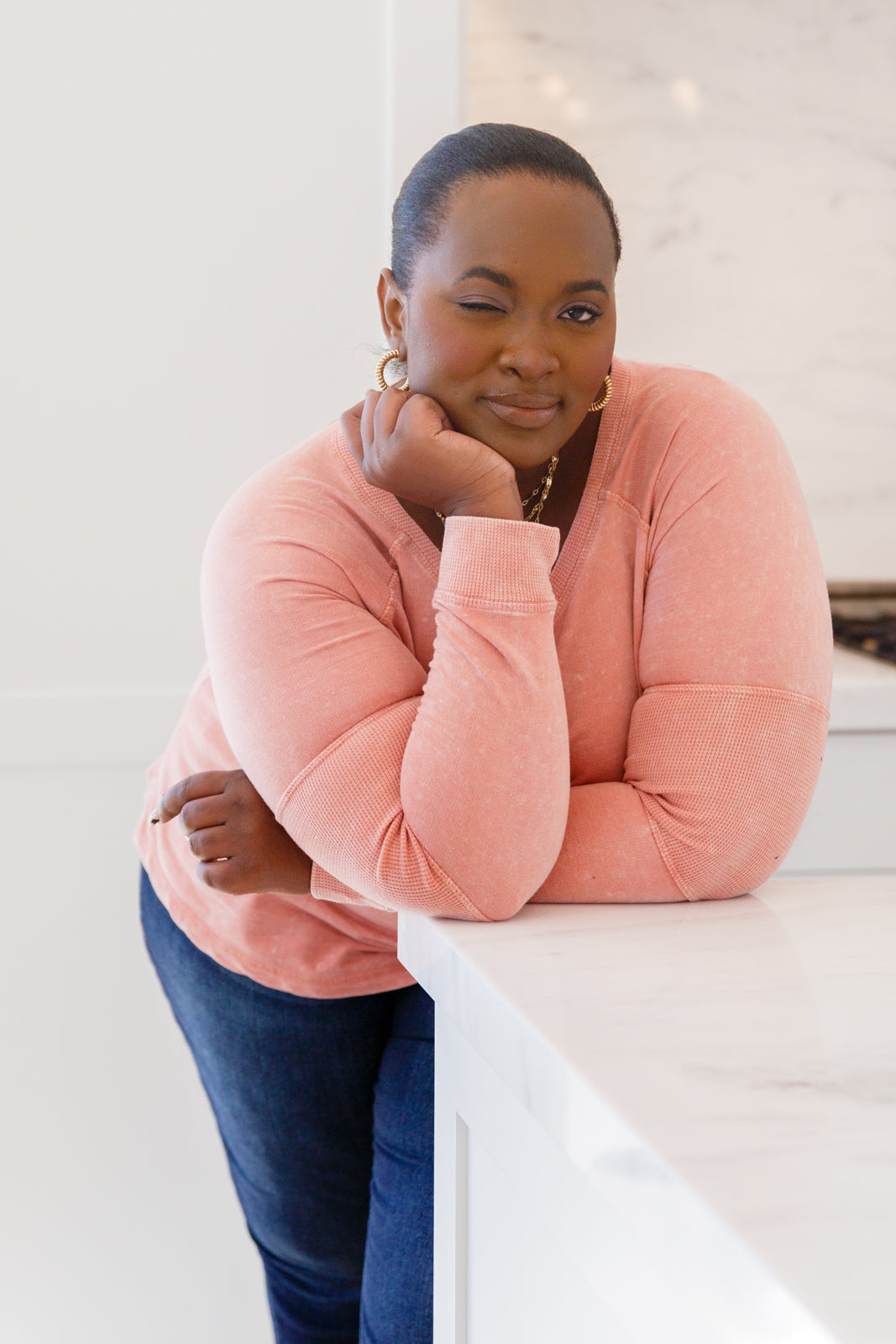 Fun Beginnings Raglan Top In Dusty Mauve