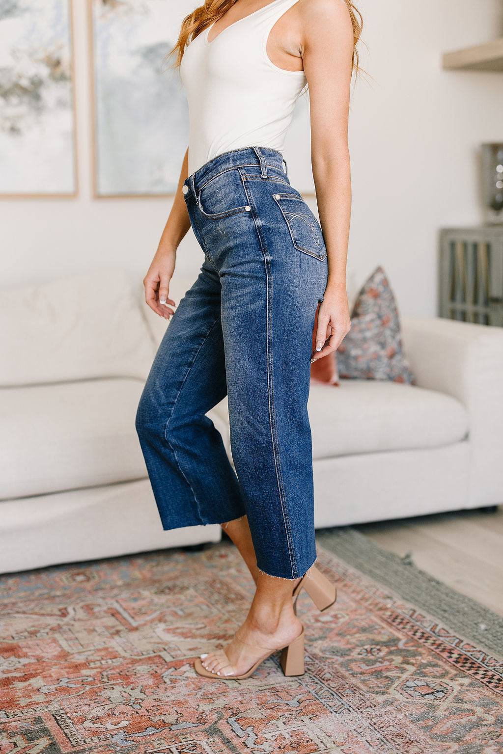 Hayes High Rise Wide Leg Crop Judy Blue Jeans