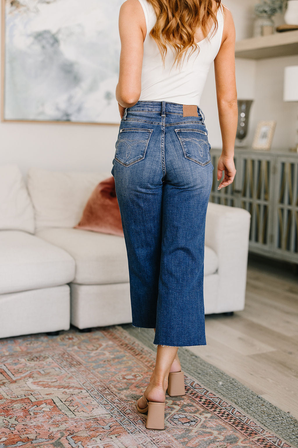 Hayes High Rise Wide Leg Crop Judy Blue Jeans