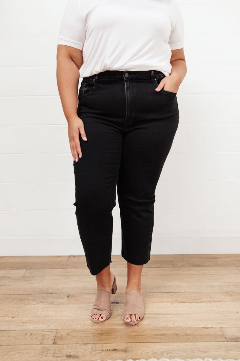 High Waist Mom Fit Jeans In Black