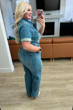 Sylvia Short Sleeve Denim Judy Blue Jumpsuit