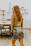 Late To Class Plaid Mini Skort