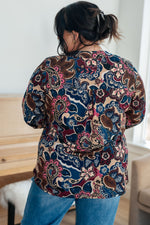 Little Lovely Blouse in Wine Paisley