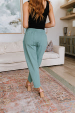 Love Me Dearly High Waisted Pants in Jade